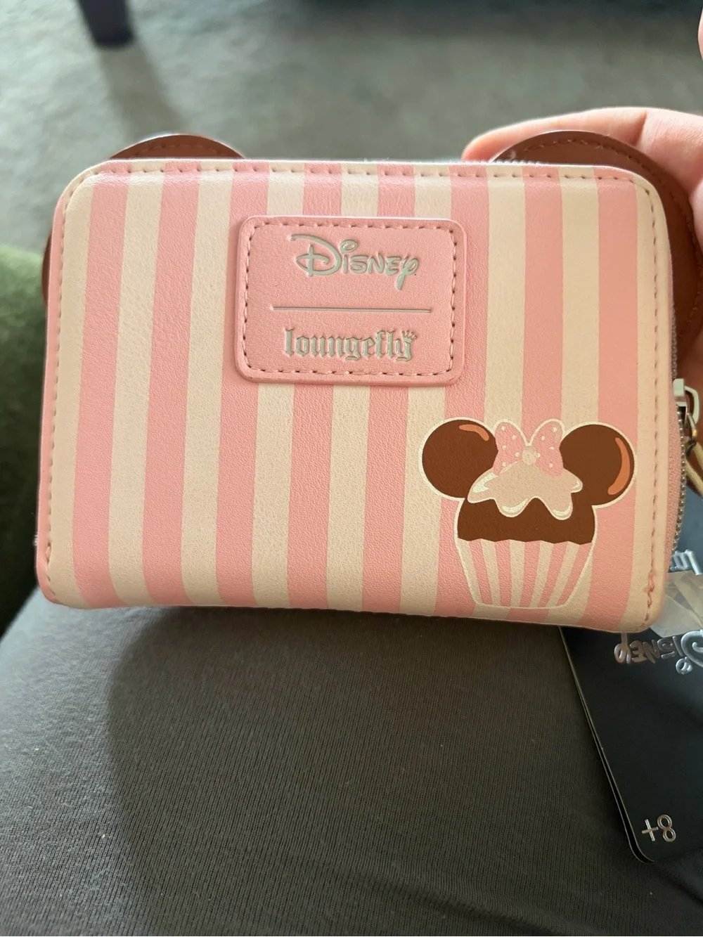 Loungefly Pink Polka Dot Bow Brown Stripe Wallet